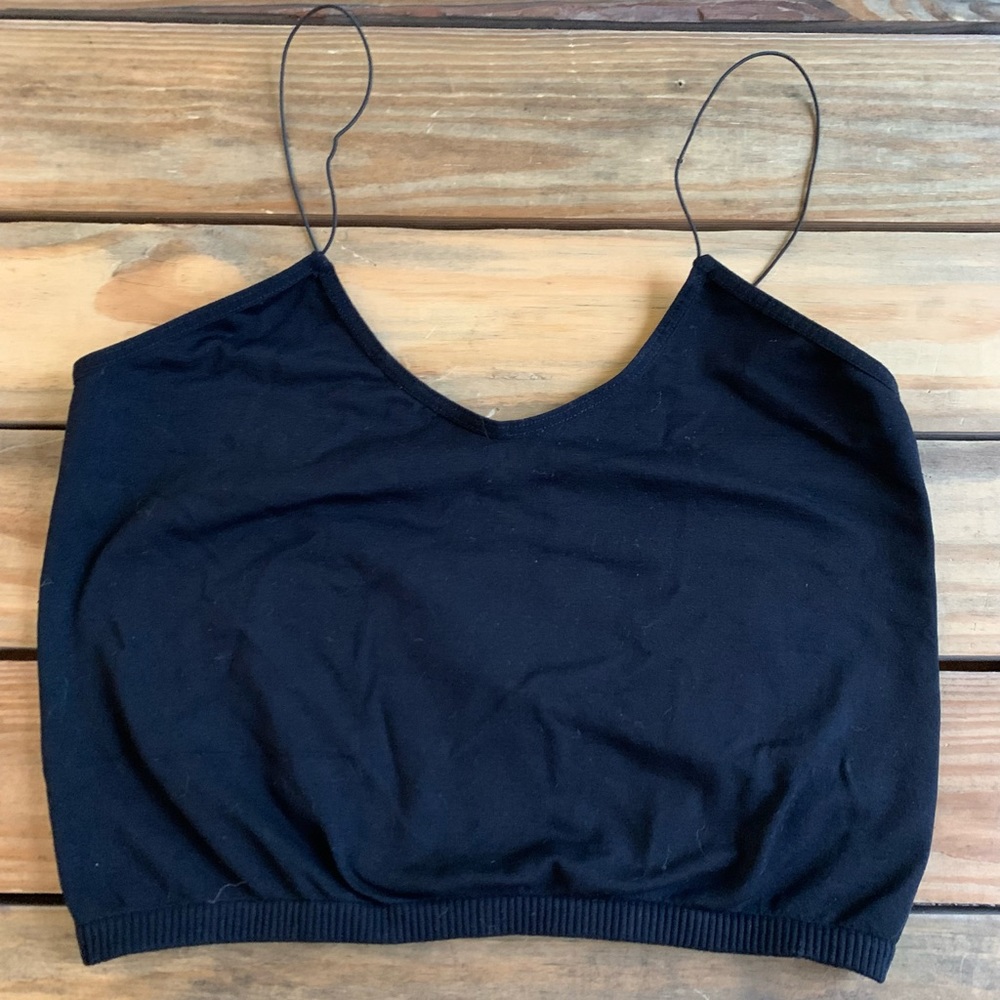 FREE PEOPLE Intimately Crop Brami Tank Top M Black